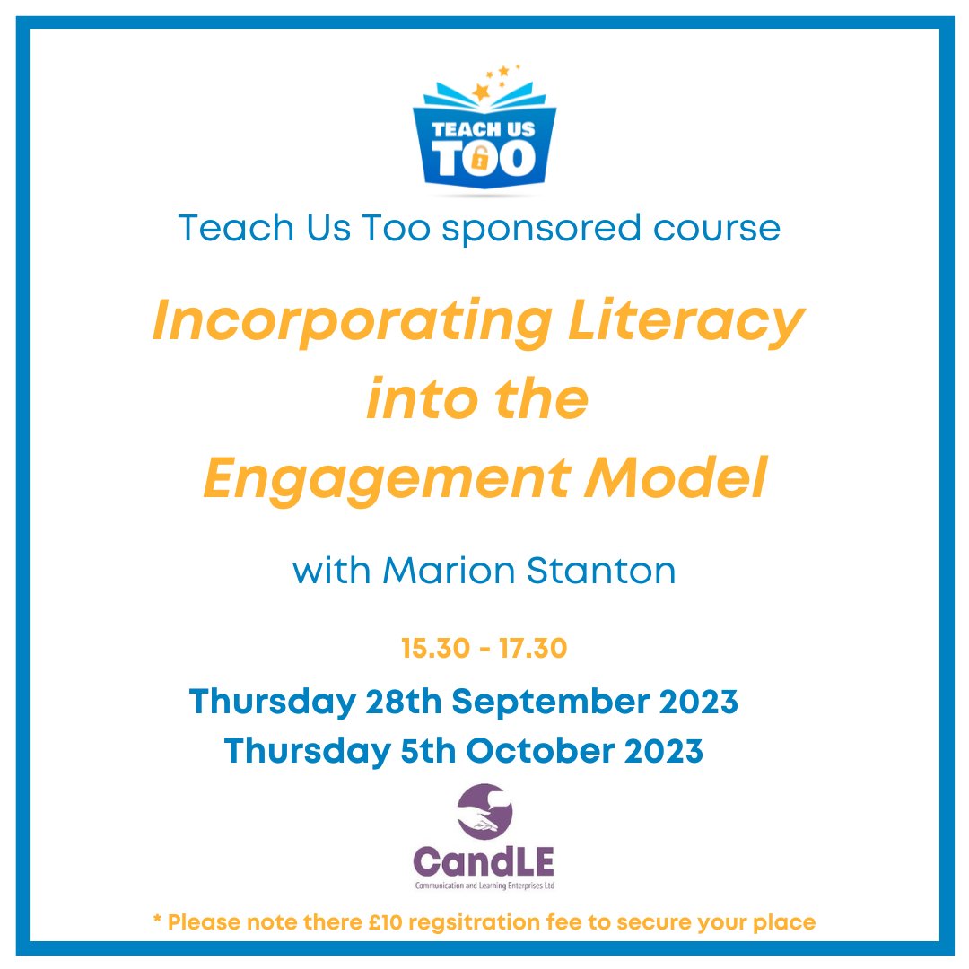 TeachUsToo's tweet image. REGISTER NOW: This course will support professionals to embed literacy and understand the true potential for learners with complex needs.  Register for your FREE* place here: teachustoo.org.uk/incorporating-…
#LiteracyForAll #RaiseExpectations
PLEASE SHARE 📢