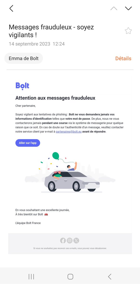 ASSOCIATIONVTC's tweet photo. Attention ⚠️ à vos données personnelles @Boltapp_fr est victime de fishing !
Changer régulièrement vos mots de passe !
@UEFrance @ThierryBreton où est votre #RGPD ? #boltHack https://t.co/G69PmqF5rQ