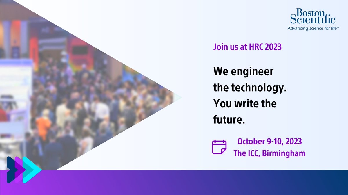 Boston Scientific CRM/EP UK & IRE (@bsc_rhythmuk) on Twitter photo <a href="/BSC_RhythmUK/">Boston Scientific CRM/EP UK & IRE</a> will be exhibiting at #HRC2023!
Visit our stand on Monday 9th and Tuesday 10th of October to explore our latest in cardiac rhythm management and experience innovation at its best!
We can’t wait to see you there!
Find out more and register: bit.ly/3Zhod89 <a href="/BSC_RhythmUK/">Boston Scientific CRM/EP UK & IRE</a> will be exhibiting at #HRC2023!
Visit our stand on Monday 9th and Tuesday 10th of October to explore our latest in cardiac rhythm management and experience innovation at its best!
We can’t wait to see you there!
Find out more and register: bit.ly/3Zhod89