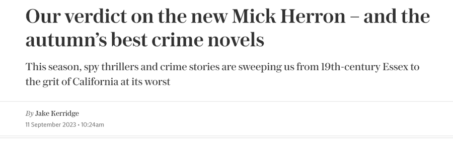 "The Blame explores the issue, both eternally relevant and searingly topical, of who will police the police... Fun as well as thought-provoking, this will be gobbled up by fans of Cara Hunter"

A fabulous review for <a href="/c_langley_/">Charlotte Langley</a>'s #TheBlame by <a href="/JakeKerridge/">jakekerridge</a> in The <a href="/Telegraph/">The Telegraph</a>!