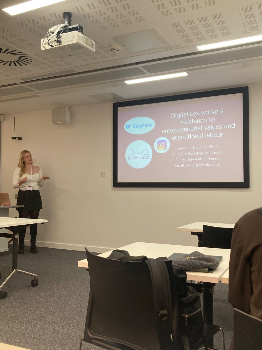 ywworking's tweet photo. Absolutely cracking paper by 
@GinaTrace
 on her research with digital sex workers. Fascinating analysis of how workers discursively frame their work and negotiate logics of visibility and entrepreneurialism #wesconf23 https://t.co/fQMJTUIUFU