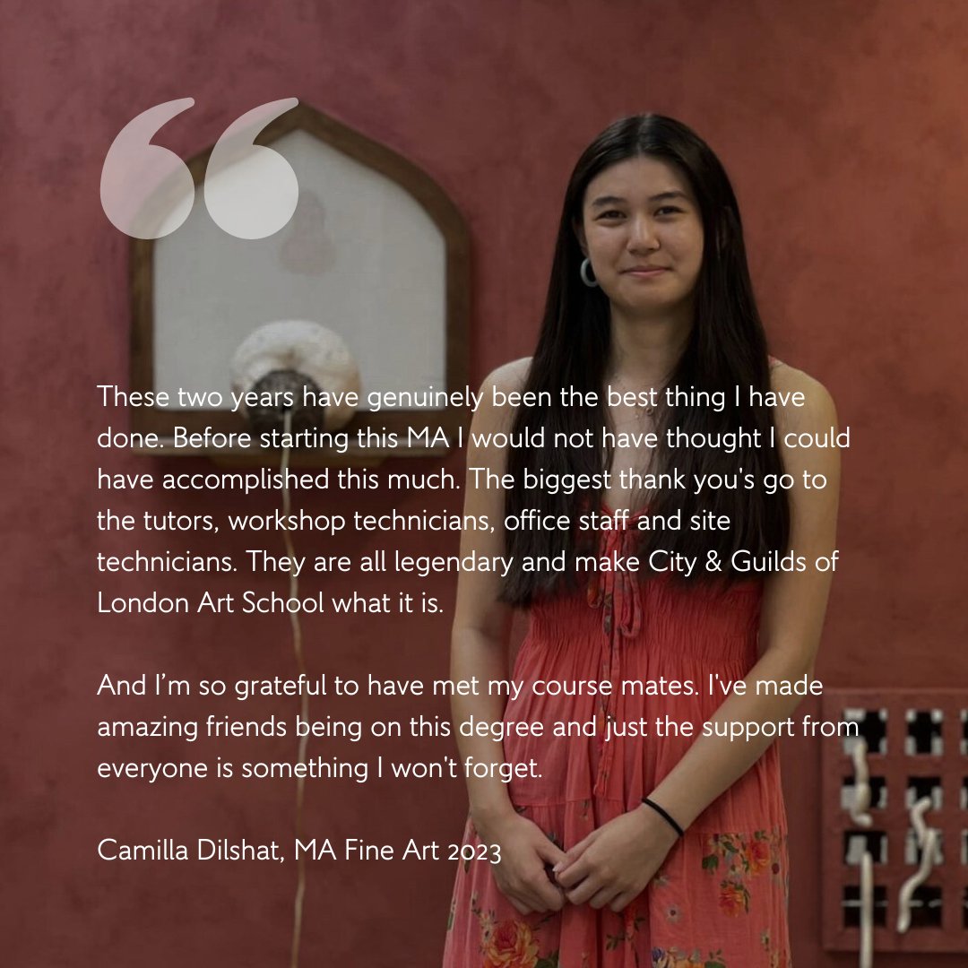 Bidding a warm farewell to our graduating MA Students, who will now join our community of alumni 🌟 Testimonial from Camilla Dilshat, MA Fine Art 2023