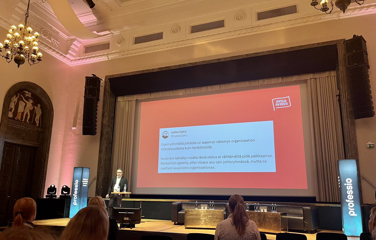 Viisaus ei asu meissä – ainakaan pelkästään meissä, jos puhutaan tekoälystä. Mutta se saattaisi asua koko organisaatiossa.
– <a href="/JukkaSaksi/">Jukka Saksi ✍️</a> #viestintä2023