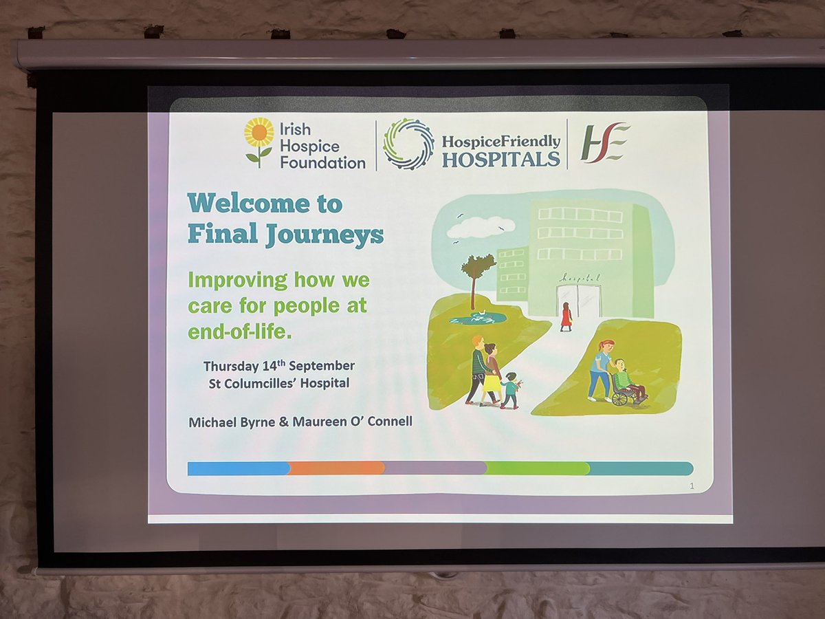It is a privilege to be able to facilitate the Final Journeys workshop with @MaureenOConne12 for the staff of St. Columcille’s Hospital today. Lots of interesting discussion about how we can improve end-of-life care. @StColumcillesH1 @IrishHospice @IEHospitalGroup