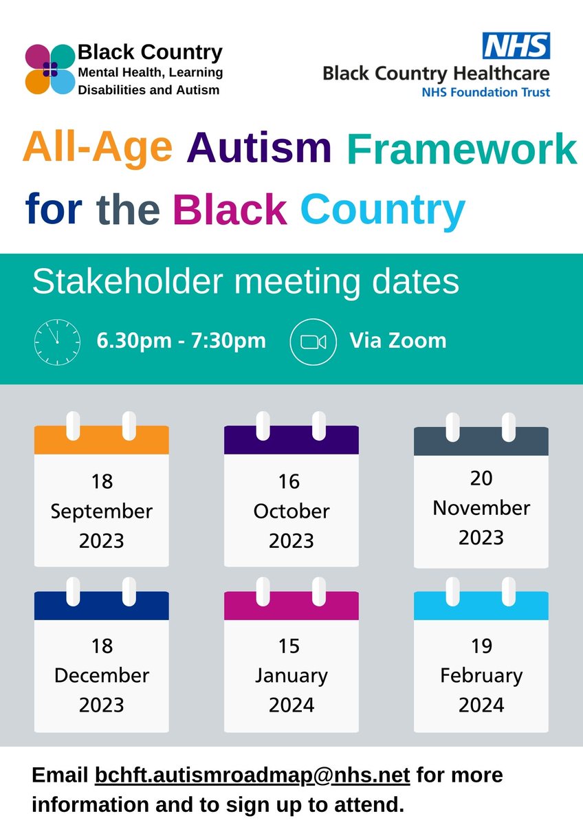 Do you live in the Black Country and have a lived experience of autism? Or maybe you care for, or work with, autistic citizens?

Join our All-Age Autism Framework Stakeholder meeting to get involved with the All-Age Autism Framework in the Black Country!
