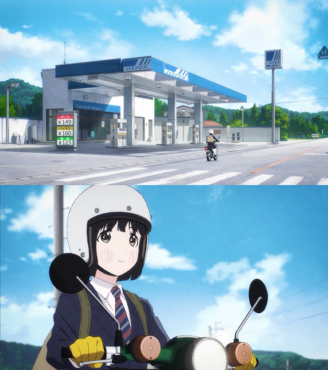 Crunchyroll's tweet photo. Take a ride, be free! 🏍 (via Super Cub) https://t.co/aCih1L5zrx