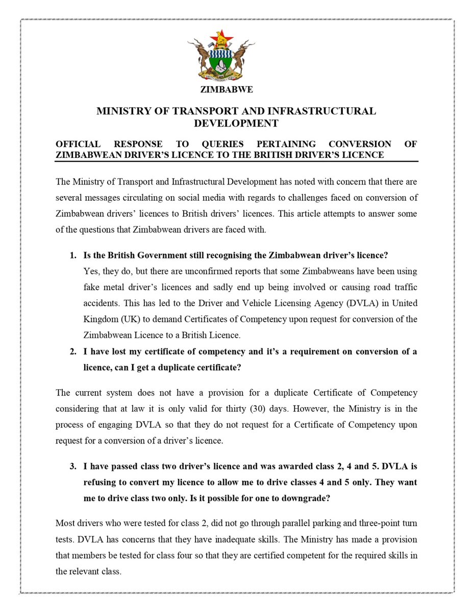 Ministry of Transport - Zimbabwe tweet media