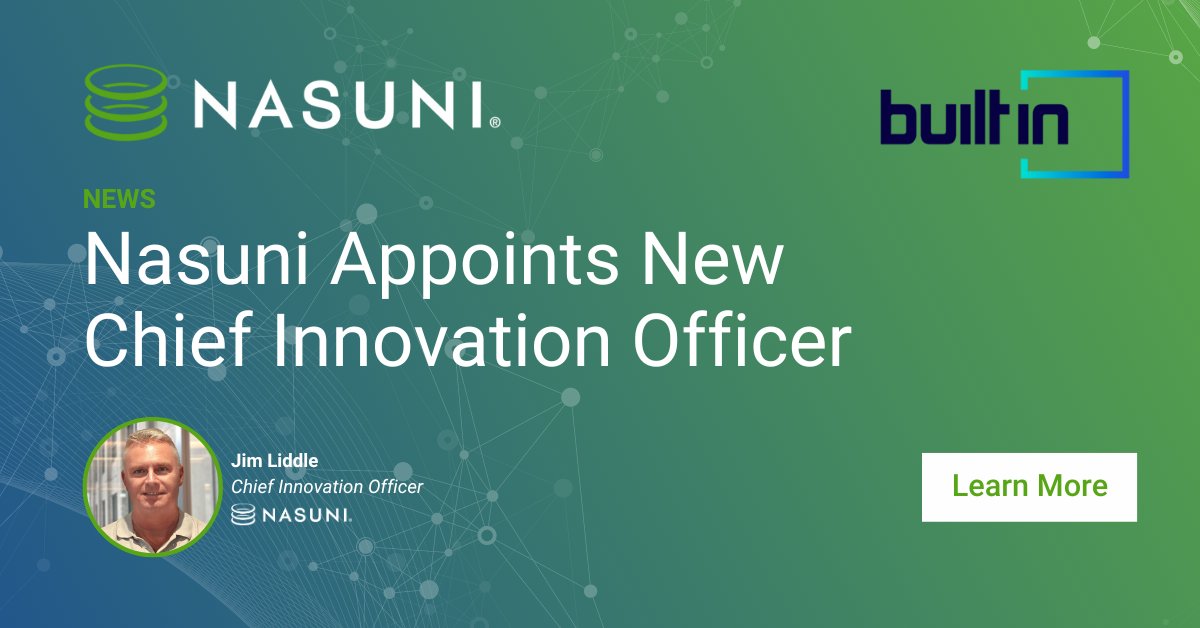 Nasuni's tweet image. Built In covers @Nasuni&apos;s latest leadership announcement: the appointment of @JimLiddle to CINO and its foray into AI and data intelligence.

Read more. bit.ly/3EPBJGZ #Nasuni #CINO #FileData #DigitalInnovation #AI #GenAI #Technology #Cloud #DataInfrastructure