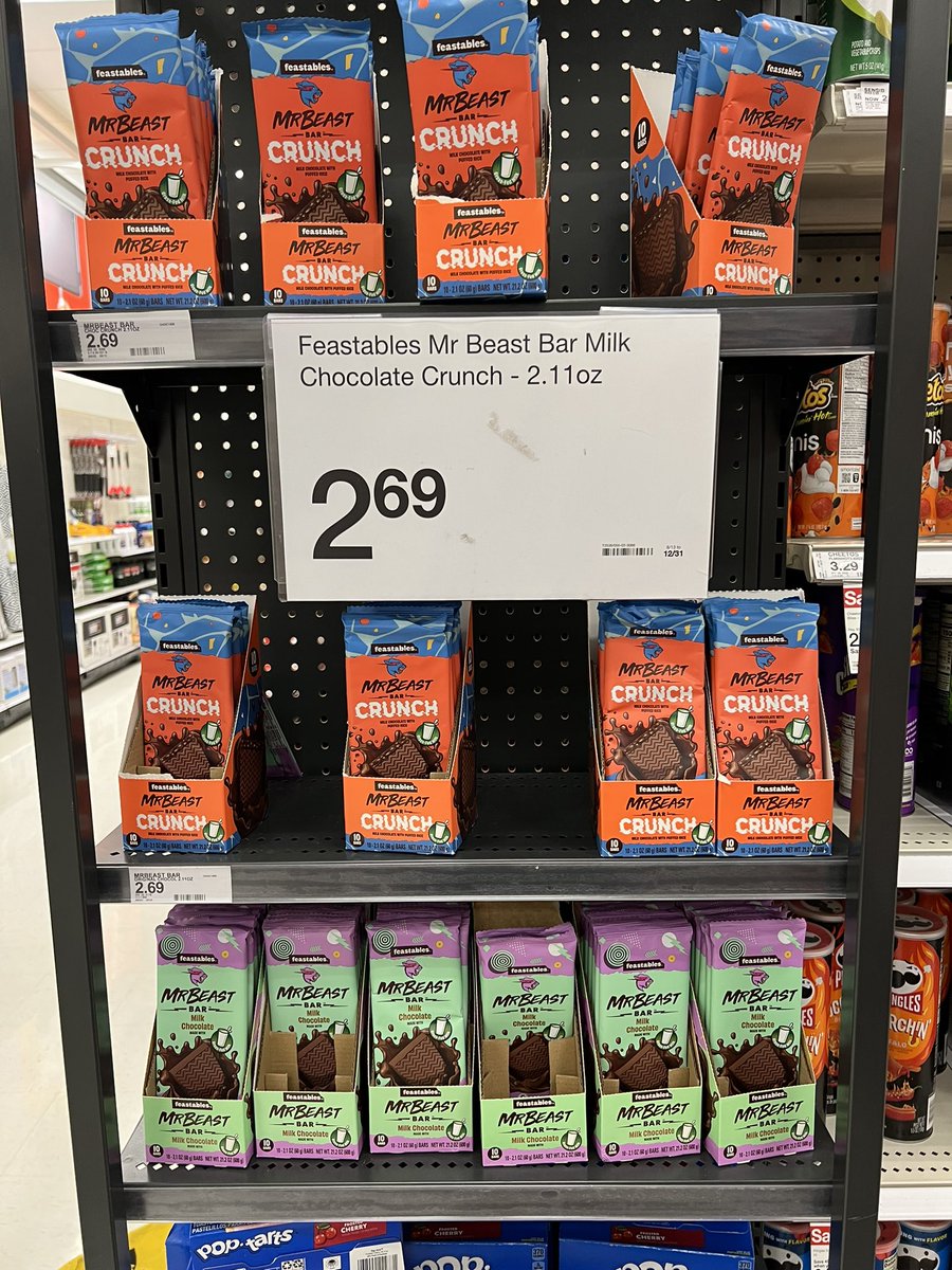 So finally our local Target has Feastables available. First time trying one and they are so gooood! Best part is no artificial flavors or colors. 🙂

<a href="/MrBeast/">MrBeast</a> #feastables