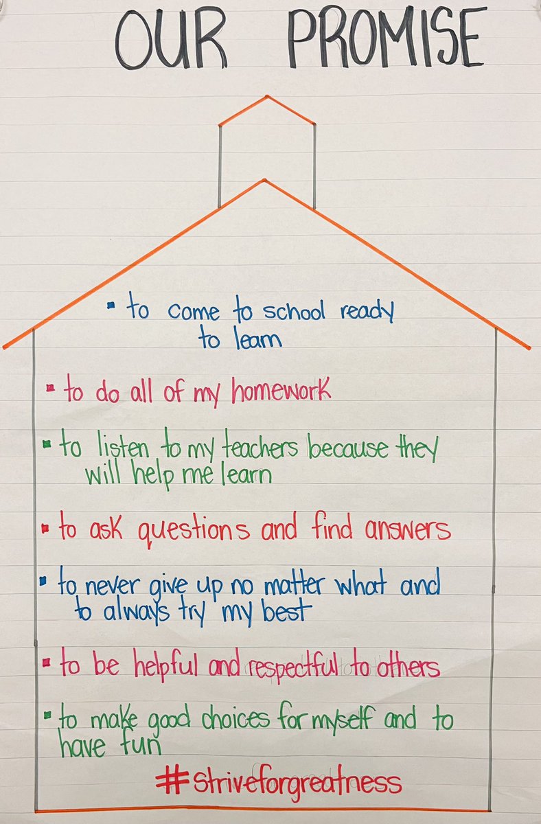 Thanks <a href="/KingJames/">LeBron James</a> for helping us create a set of promises to one another as we begin our school year together! Setting goals. Working hard. Holding ourselves accountable. #striveforgreatness