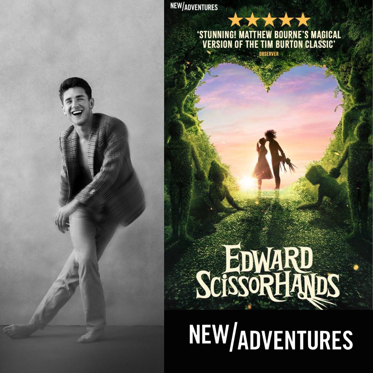 JamieCampbbell's tweet photo. The face you make when you book your dream job…

EDWARD SISSORHANDS at @Sadlers_Wells // uk tour 
@New_Adventures @SirMattBourne 

(if you know me, you know this is a BIG deal) thank you thank you thank you @GHAgents https://t.co/DrhPuRHe78
