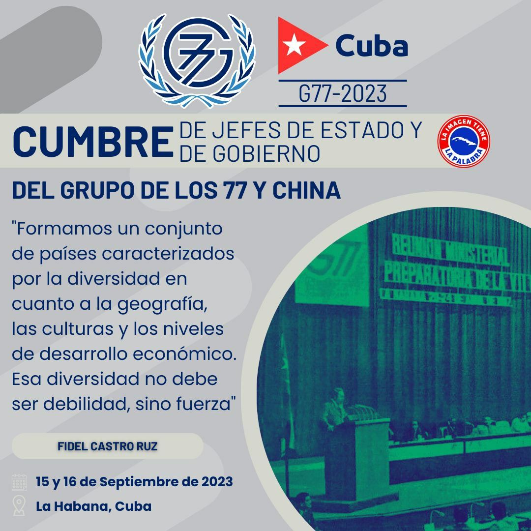 Cuba anfitriona de la #CumbreG77 + China, lista para tan importante evento.

#CubaG77 
#CubaPorLaPaz
