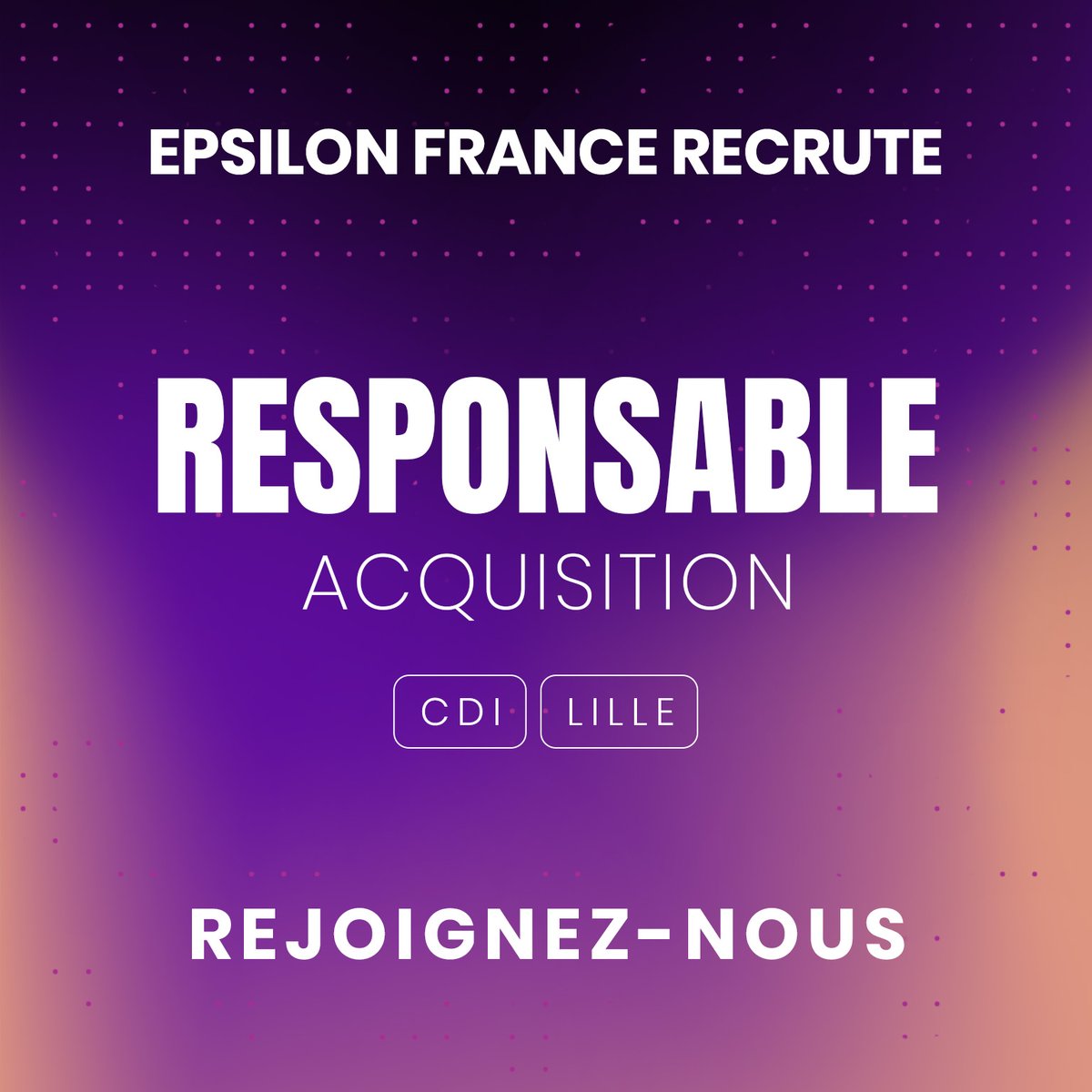 Epsilondatamktg's tweet photo. 🚨 #Recrutement
N'attendez plus pour rejoindre l'équipe de Julie André en tant que Responsable Acquisition au sein du département Data Value Management de notre campus Lillois !
Pour en savoir plus 👉 https://t.co/sC5u3jZBxb
#NousSommesEpsilon #icicarecrute #CDI #WorkAtEpsilon https://t.co/LVWepth5DA
