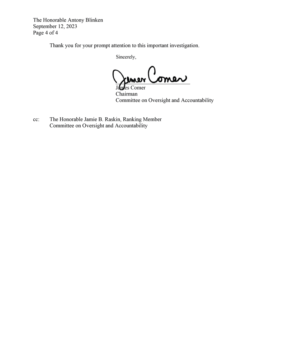 GOPoversight's tweet photo. 🚨BREAKING 🚨

In 2018, Joe Biden publicly boasted about his central role in having Ukrainian prosecutor Viktor Shokin fired.

By his own admission, Joe Biden said he made the removal of Prosecutor General Shokin –  the man leading the investigation into Burisma, Hunter’s cash cow – a condition for Ukraine to receive a critical $1 billion loan guarantee.

@RepJamesComer is requesting Secretary of State Antony Blinken to provide information on then-Vice President Biden’s sudden shift on Ukraine policy that just so happens to coincide with Hunter’s business interests.

Read the letter 👇