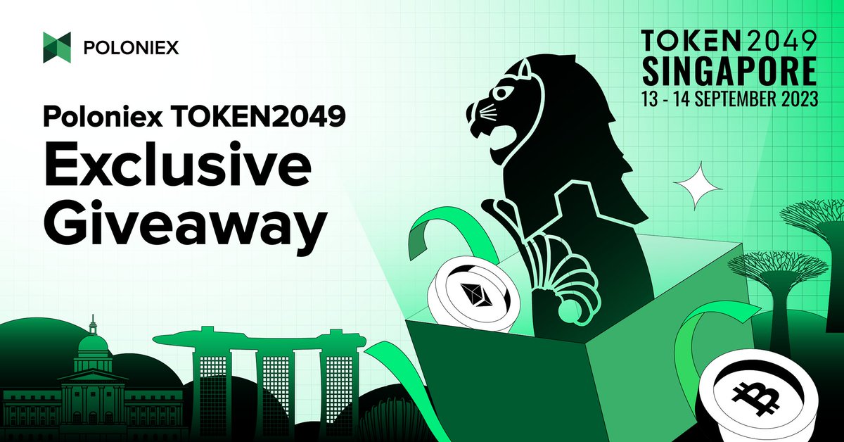 Poloniex #Token2049Singapore USDT Giveaway! 💰

1⃣ Follow <a href="/Poloniex/">Poloniex Exchange</a> <a href="/PoloniexChinese/">P网</a> , RT &amp; Tag 3 friends 

2⃣ Join our TG t.me/PoloniexEnglish

3⃣ At comment, share any form of picture with "Poloniex" &amp; Singapore or #Token2049 element

*Select 20 winners after 9/17 🎁