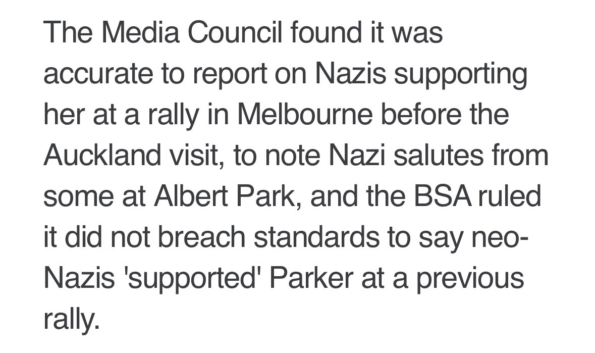 Media regulators in New Zealand have found that it is accurate to say that Posie Parker is an anti-trans rights activist and that she was supported by Neo-Nazis at her Melbourne rally in March newsroom.co.nz/nz-media-clear…