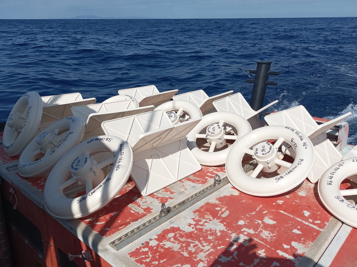 socib_es's tweet photo. 3⃣ Also, we launched 14 #CARTHE surface #drifters in the #Radar area.
The #data collected will be valuable to characterize the flow in the area and will serve for validation of the #HF Radar measured surface #current
👀 Check #SOCIB #HFRadar facility 👉🏽 https://t.co/M3yQ8C2Ot2
⬇️ https://t.co/mqlFFYx3Tw