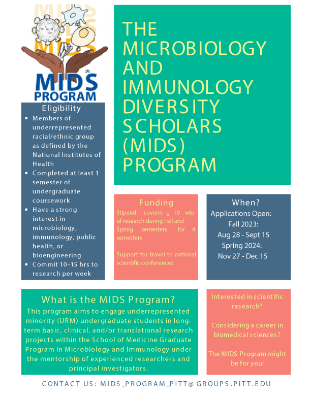 PoholekLab (@poholeklab) on Twitter photo <a href="/PittTweet/">University of Pittsburgh</a>  <a href="/PittHealthSci/">Pitt Health Sciences</a>  Calling all URM interested in immunology & microbiology! Applications for Fall MIDS Program are due this Friday Sept 15th! DM or email me for  questions. <a href="/PittTweet/">University of Pittsburgh</a>  <a href="/PittHealthSci/">Pitt Health Sciences</a>  Calling all URM interested in immunology & microbiology! Applications for Fall MIDS Program are due this Friday Sept 15th! DM or email me for  questions.