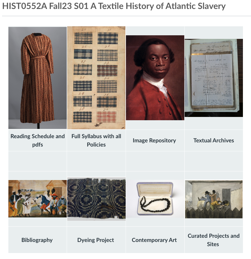 sethrockman's tweet photo. A TEXTILE HISTORY OF ATLANTIC SLAVERY is now underway @BrownHist. 

This seminar for new college students explores African Diasporic history and material culture, utilizing the amazing recent scholarship on the topic. 

Can't wait to learn with (and from) these students! https://t.co/hTMZuDuoJN