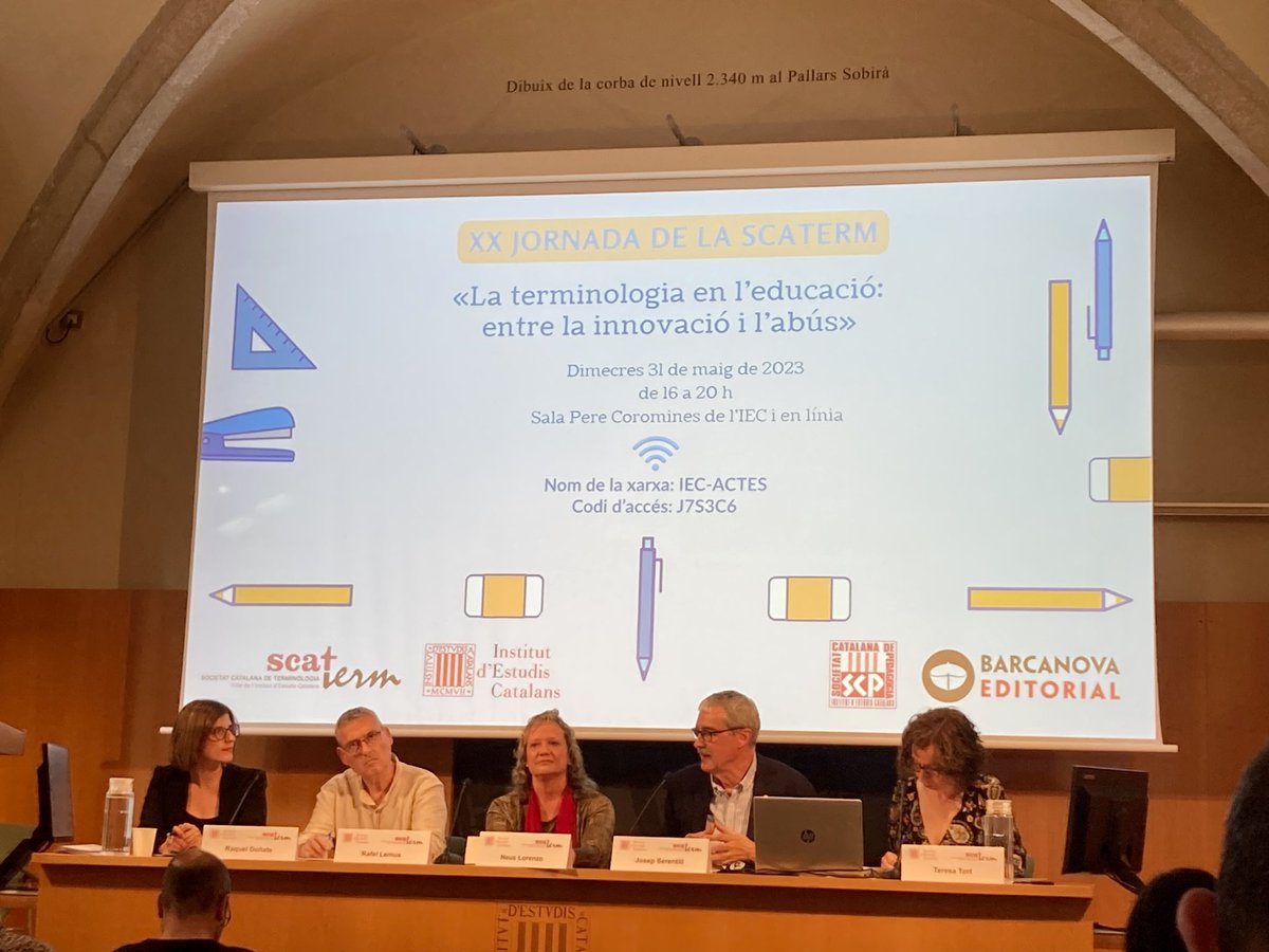 scaterm's tweet photo. Ja podeu veure el vídeo de la XX Jornada de la SCATERM: «La terminologia en l’educació: entre la innovació i l’abús», que va tenir lloc el 31 de maig de 2023 a l'@iec

https://t.co/gKb1sN7gDx https://t.co/6d7aGTQ1Wi