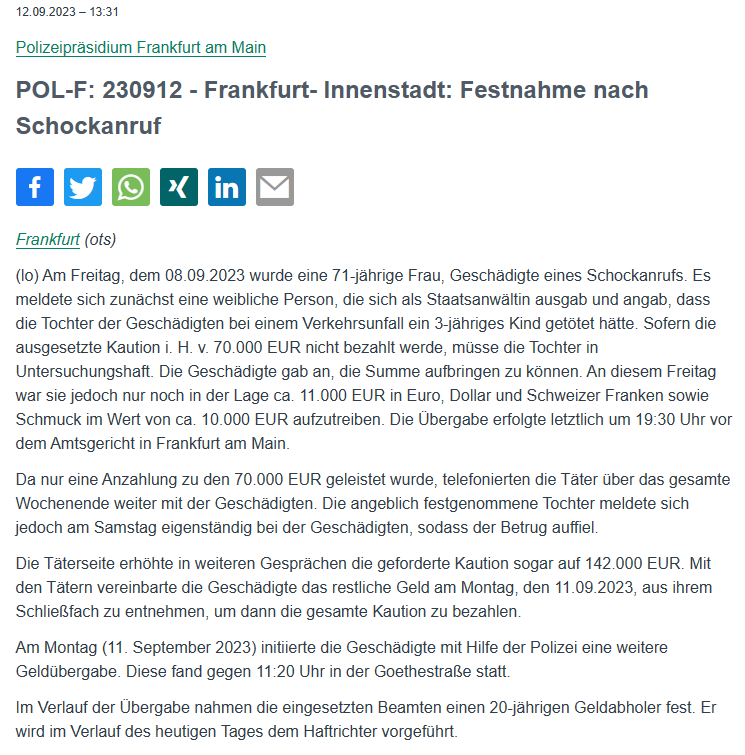 Polizei Frankfurt tweet media