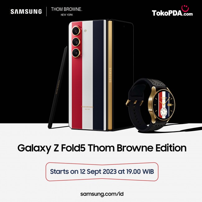 InfoTokoPDAcom's tweet photo. Samsung dan Thom Browne mengundang Anda untuk menyambut edisi terbaru dari kolaborasi mereka. Dengan komitmen yang teguh terhadap desain dan kualitas, koleksi terbaru dari Samsung dan Thom Browne hadir dengan tampilan yang memesona dan memikat hati. https://t.co/Hkp6l5gBBu