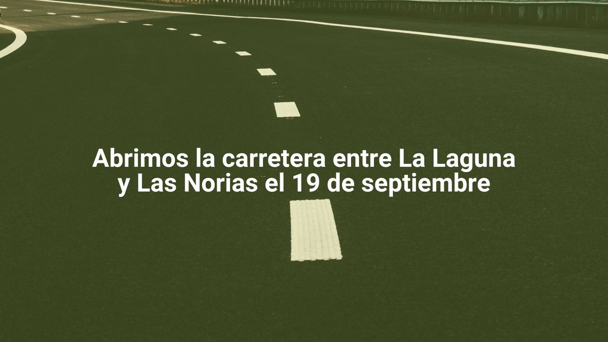 CabLaPalma's tweet photo. 📌El próximo martes 19 de septiembre abriremos la vía entre La Laguna y Las Norias 
https://t.co/uvb3cQgkBa https://t.co/fv5yCOPBgW