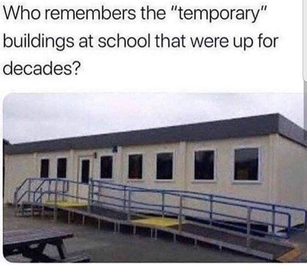 IL0VEthe80s's tweet photo. Was you ever in a temporary building? https://t.co/0zJo6zT4c2