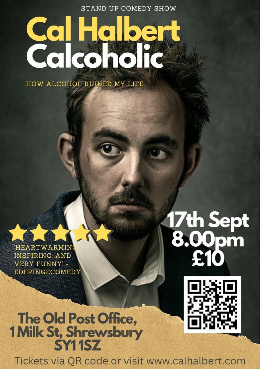 THIS SUNDAY! Im in my hometown of SHREWSBURY! Head to CalHalbert.com for tickets and info! #shrewsbury #whatsonshrewsbury #shropshire