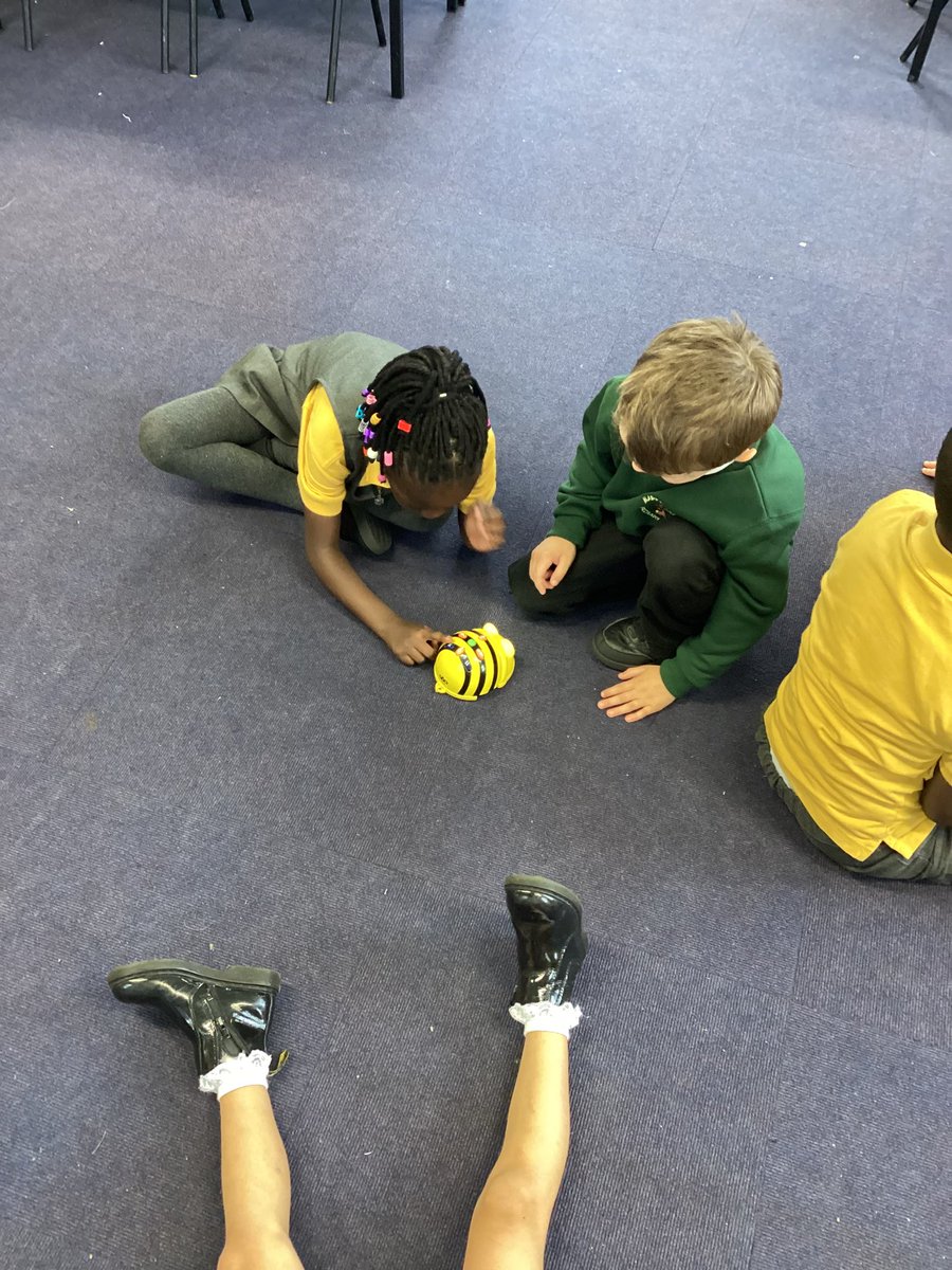 Year1Markeaton's tweet image. We have enjoyed programming our beebots to move them around the room. We have used the words forwards, backwards, left and right #mpscomputing 🧠💪🏻