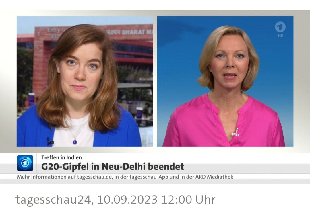 Es war DIE Überraschung beim G20-Gipfel in Neu-Delhi: Gastgeber Indien ist es gelungen, die Mitglieder zu einer gemeinsamen Abschlusserklärung zu bringen. Meine Live-Schalte mit <a href="/tagesschau/">tagesschau</a> @Weltspiegel_ARD tagesschau.de/multimedia/vid… #G20India2023