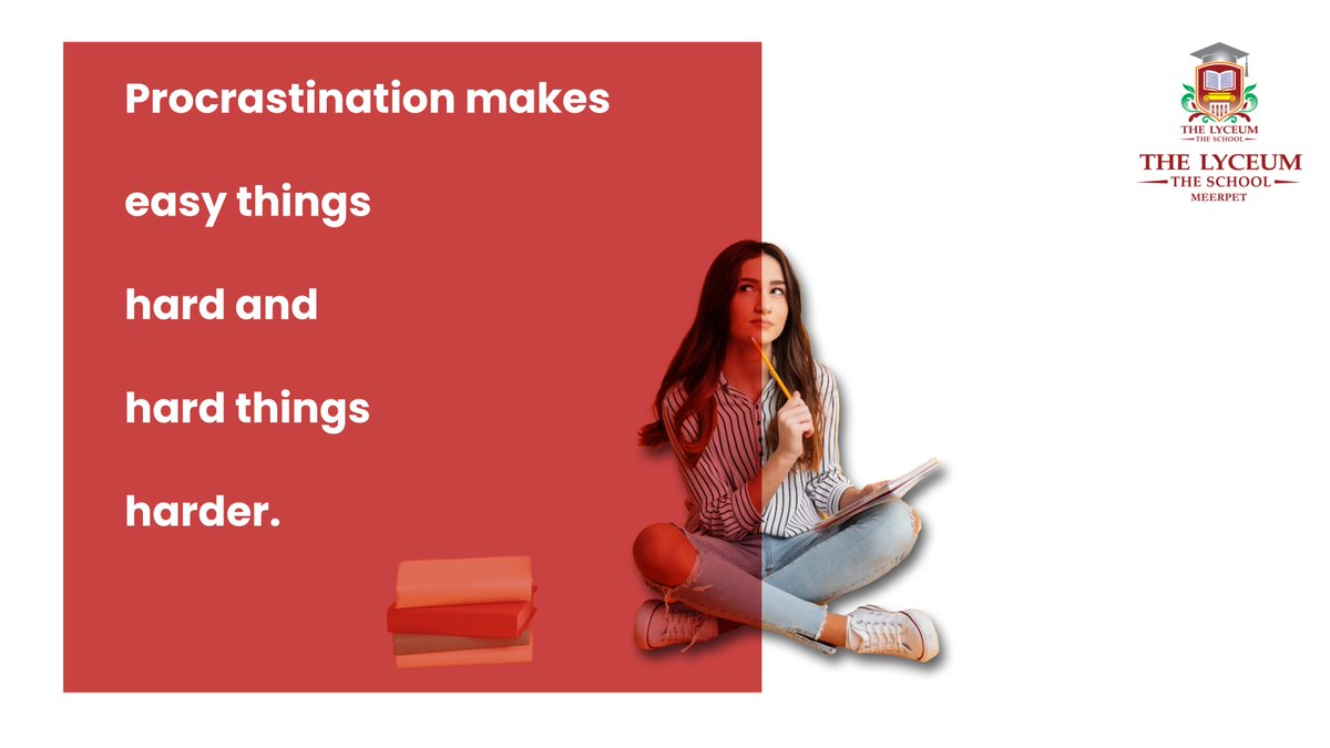 thelyceumcbse's tweet image. Unlocking the potential of productivity: Avoid the perils of procrastination, as it turns simple tasks into daunting challenges and complex endeavors into insurmountable mountains. #EfficiencyMatters #ConquerProcrastination
 #TheLyceumSchool
#InspirationalQuotes #WordsOfWisdom