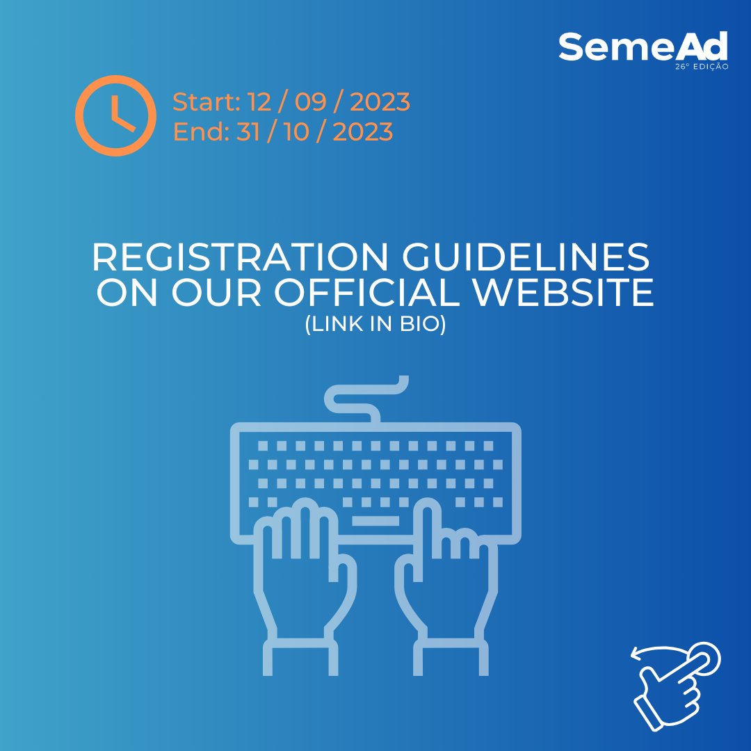 seme_ad's tweet photo. The registrations for the Congress and the Technical Visits are open now! 📢

📌 Registration period for approved works: 12/9 a 28/09
📌Registration period for attendees: 12/09 a 30/10

Access our official website: https://t.co/06mwJ6wUPu https://t.co/DsDN0d1fbJ
