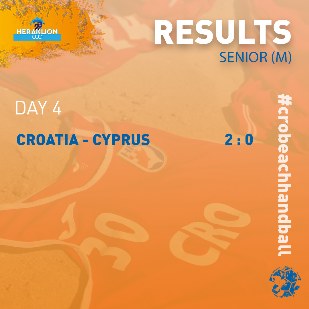 crobeach's tweet photo. The men's senior team is in the FINALS, while the women's team will play placement 5-7 matches 😎

🤾‍♀️ 🇭🇷 vs 🇬🇷 2:1 (10:16, 16:14, 8:4)
🤾‍♂️ 🇭🇷 vs 🇨🇾 2:0 (26:14, 30:20)

#beachhandball #rukometnapijesku #crobeachhandball https://t.co/EnAS86KwhN