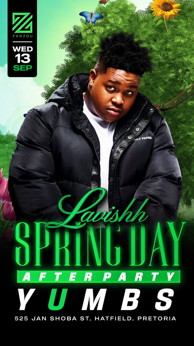 zanzoupretoria's tweet photo. 🌻 S P R I N G D A Y 🌻

Blossom by blossom, spring begins and part after party, Zanzou is the place to be! 💃🕺

The offical Spring Day after party at the Zou! 

Sounds by:
@kelvinMomo_ 
Babalwa M 
@yumbs_sa 
@UncleVinny__ 

#zanzou #thezou #zanzoupta https://t.co/9lXLdfjFFM