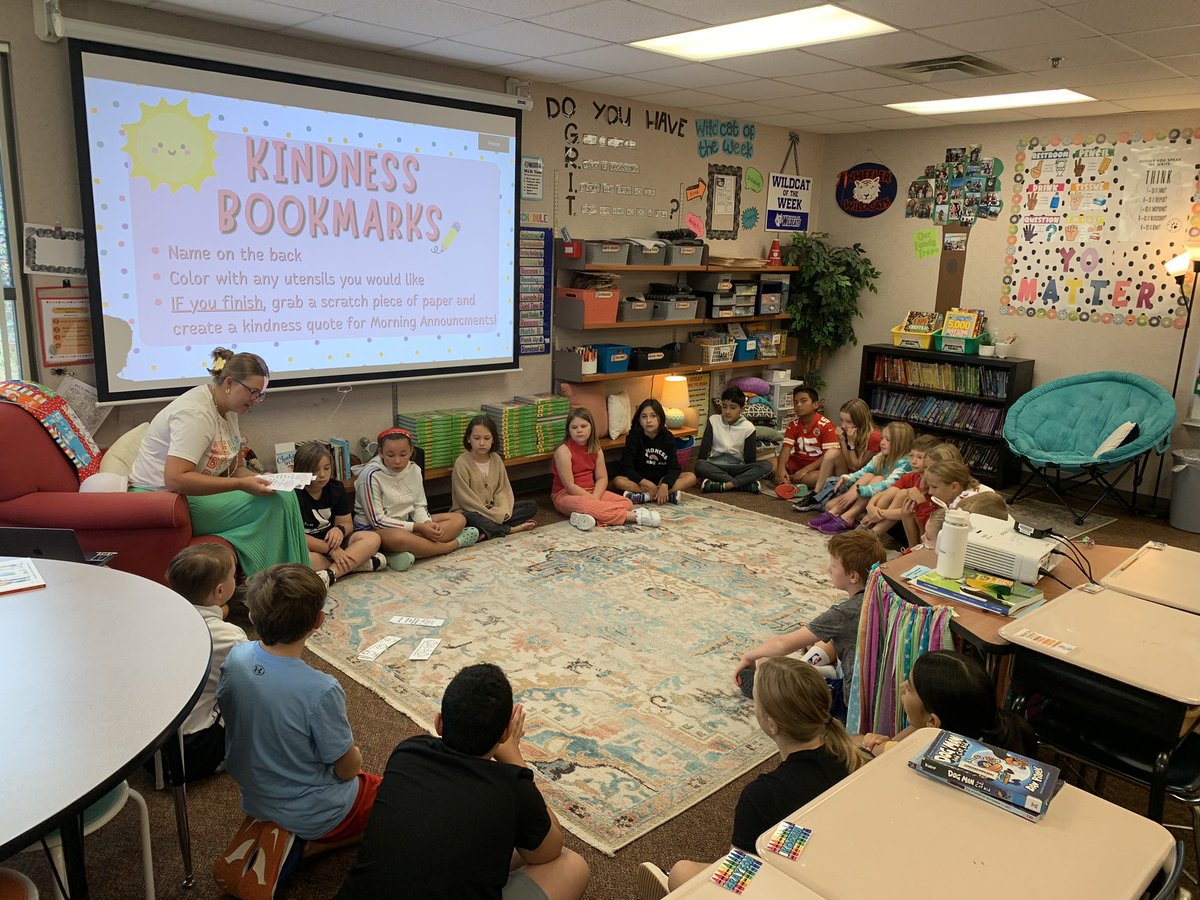 GregWunderlich's tweet photo. This morning kicks off our first Kindness Club meetings! Miss Lorenzen &amp; Mrs. Beresh are hosting a whole lot of amazing Kindness Agents! #proud2bMPS @CLManzitto https://t.co/LOoN8TvObz