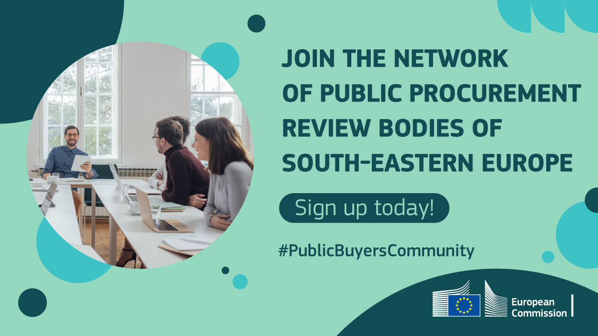 🎯Want to strengthen cross-border public procurement &🤝foster collaboration with leading review bodies?

🔗Join the Network of Public Procurement Review Bodies from South-Eastern Europe through the #PublicBuyersCommunity platform.

📝Sign up here👉 europa.eu/!6nQYnM