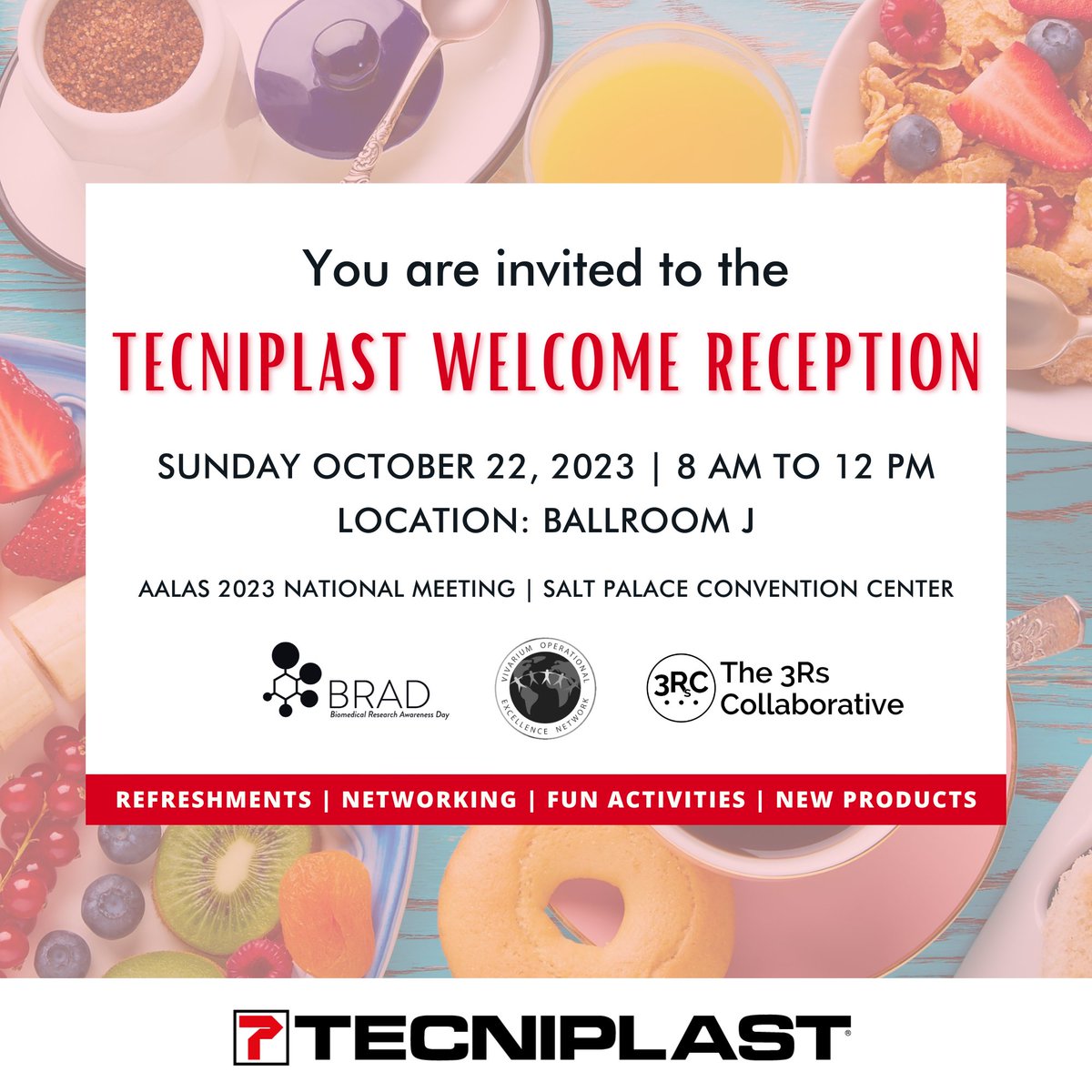 National AALAS 2023 is just over a month away - the countdown is on! The 3RsC is excited to be travelling to Salt Lake City, Utah to attend this year. One event we are looking forward to is the Welcome Reception hosted by Tecniplast.! Put this one in your calendar!