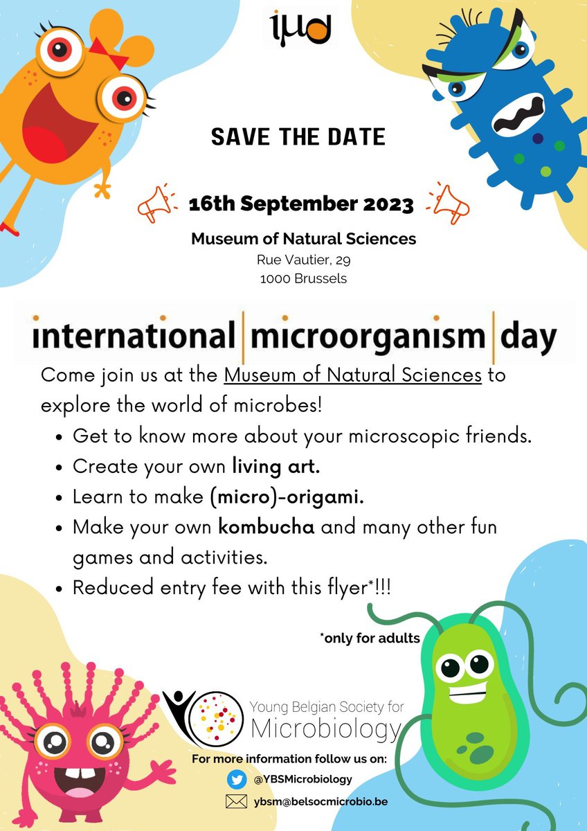 SciFoodHealth's tweet photo. 🦠 The #CirclesEU City Tour returns for @IntMicroDay!

Bring your loved ones on Sept 16 (all day) to @RBINSmuseum in Brussels. 🇧🇪 Enjoy engaging activities and fun games, and chat with experts who can address your #microbiome questions. https://t.co/fgjMWnxoep