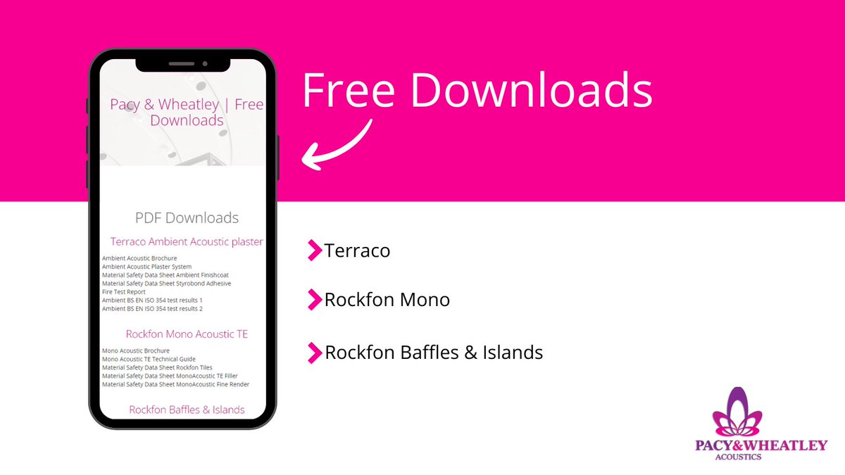 AcousticPlaster's tweet photo. Free Download Area ⬇️

At Pacy &amp; Wheatley Acoustics we offer a range of free downloadable sources, including brochures regarding a range of acoustic solutions we install, such as Terraco Ambient Acoustic Plaster, Rockfon Mono Acoustic TE and Rockfon Baffles &amp; Islands. 

Dow ... https://t.co/DY0IdRTNb3