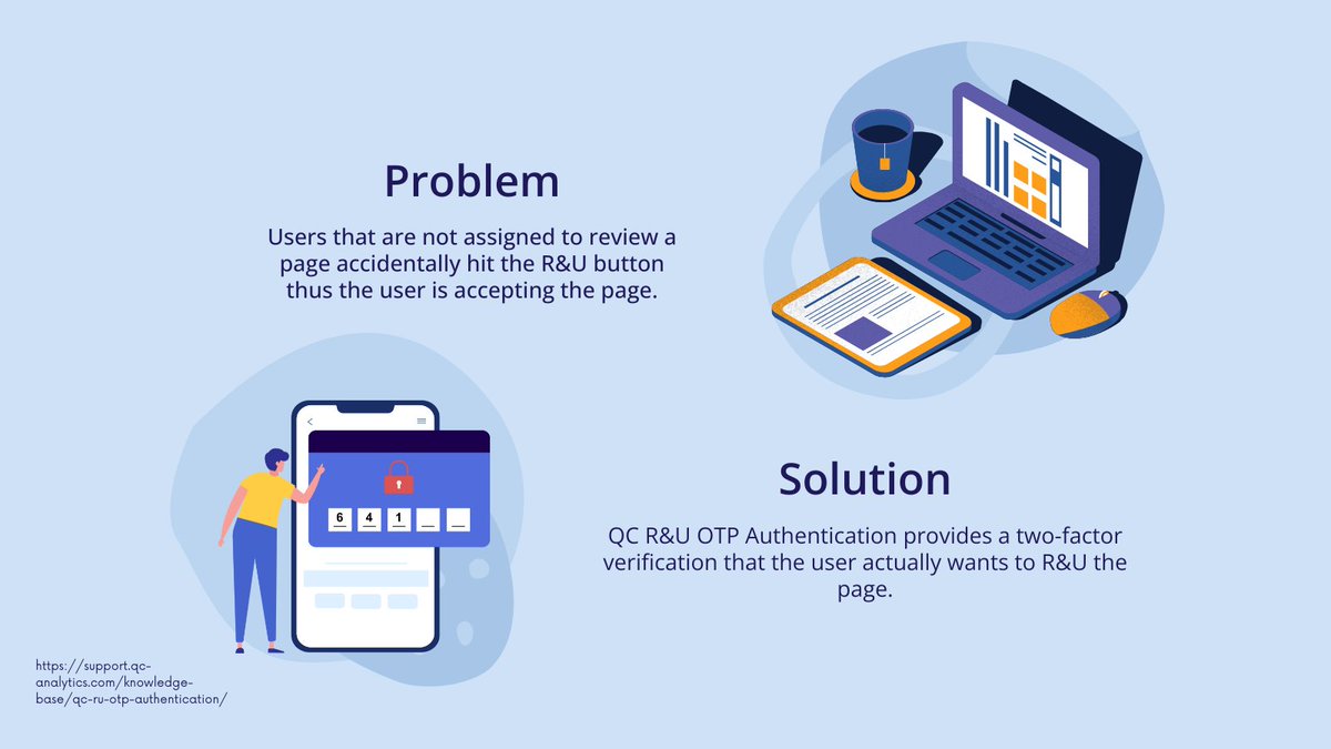 AnalyticsQc's tweet image. We are thrilled to announce a significant #enhancement for QC Read &amp;amp; Understood users. You can now #accept your #assignedpages by using an #OTP. Read more: support.qc-analytics.com/knowledge-base…
#QCAnalytics #Atlassian #RnU #readandunderstood #authentication #verification #acceptance #document