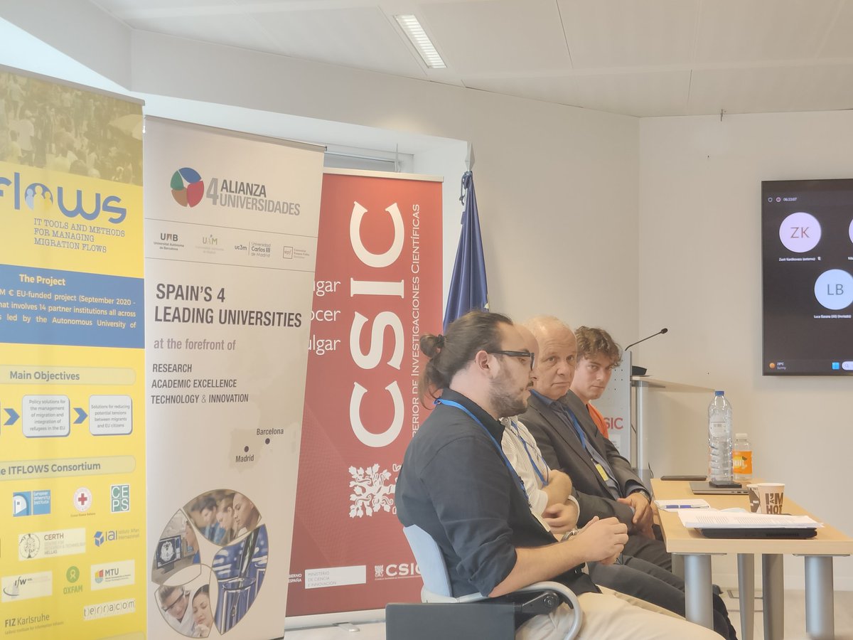 ITFLOWS1's tweet photo. Nikos Gevre, technical partner from @CERTHellas in #ITFLOWS, explains how AI can be used for good and this is exactly what we have intending to do with the #EMT
#ITFLOWSBXL23 https://t.co/0bXOiAA1f6