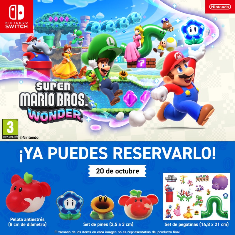 NintendoES's tweet photo. ¡Prepárate para descubrir un emocionante mundo donde puede ocurrir de todo! 

Ya puedes reservar #SuperMarioBrosWonder para #NintendoSwitch. Descubre qué puedes conseguir: