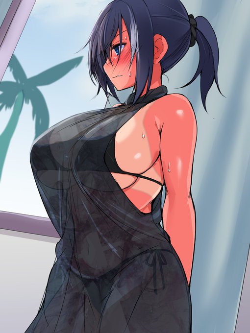 リゾートで日焼け水着な乃永ちゃん 