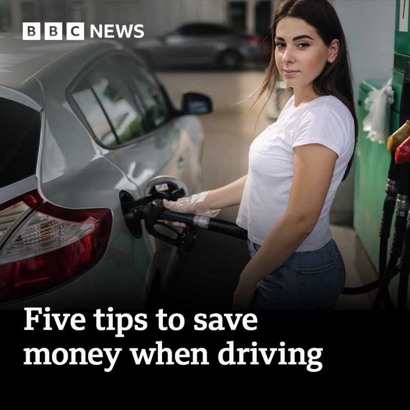 BBCNews's tweet photo. How to save money on petrol and diesel.