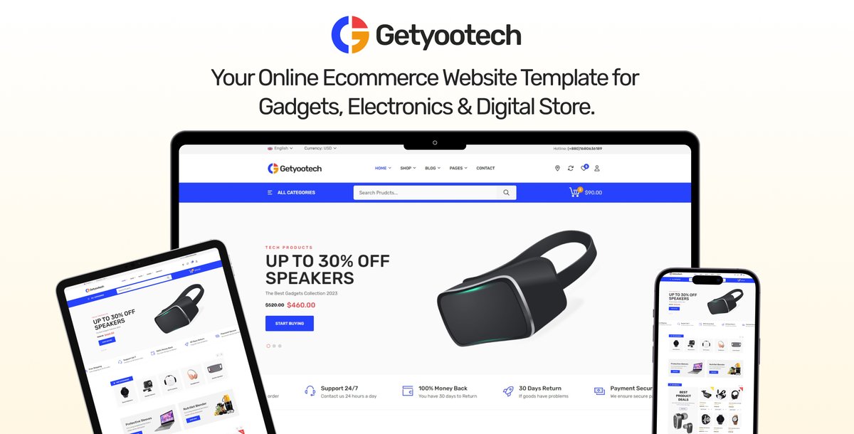 iamwebrock's tweet photo. Getyootech - Electronics, Gadgets &amp; Digital Store Site Template. 
👉Full Details: https://t.co/vajKjrHekF

#Bootstrap #accessories #computer #ecommerce #electronics #fashion #gadgets #HOSTING #marketplace #Retail #shopping #software #tech #technology https://t.co/MAIF8NriwE