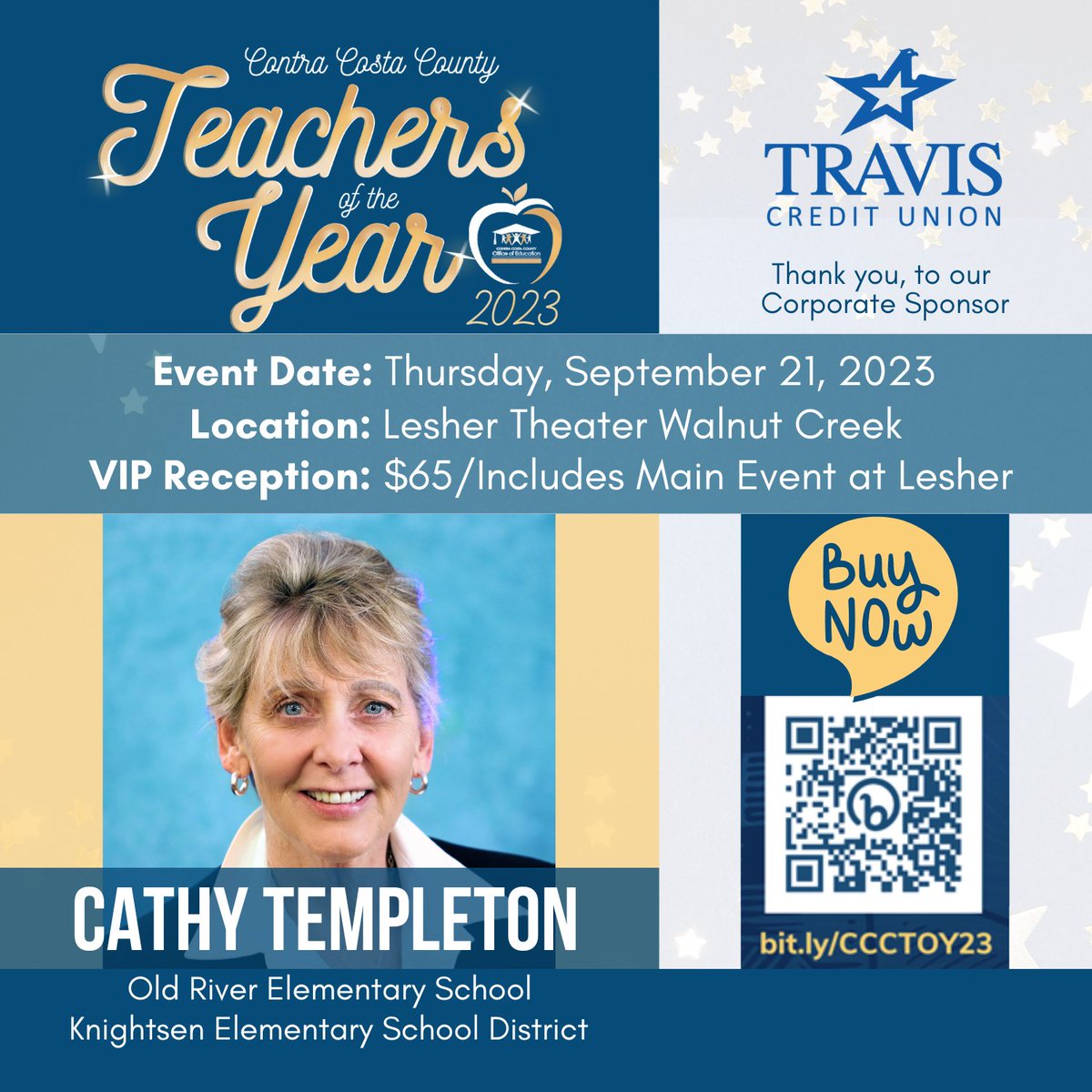 CoCoSchools's tweet image. Join us at the annual TOY Celebration! Give VIP treatment to Cathy Templeton &amp;amp; 20 other phenomenal educators being honored. Get your tickets now for the VIP reception and main celebration at  bit.ly/462HfBy.
#TeachersOfTheYearCelebration #VIPReception #HonorTheEducators