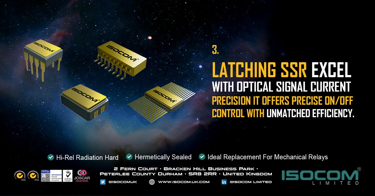 High reliability isn't just a preference; it's a necessity in the space and aerospace sector. Here are 3 expert reasons why we place our trust in latching relays and why you should too. Explore our solutions: rb.gy/7w9nx

#SpaceExploration #spacetech #latchingssr