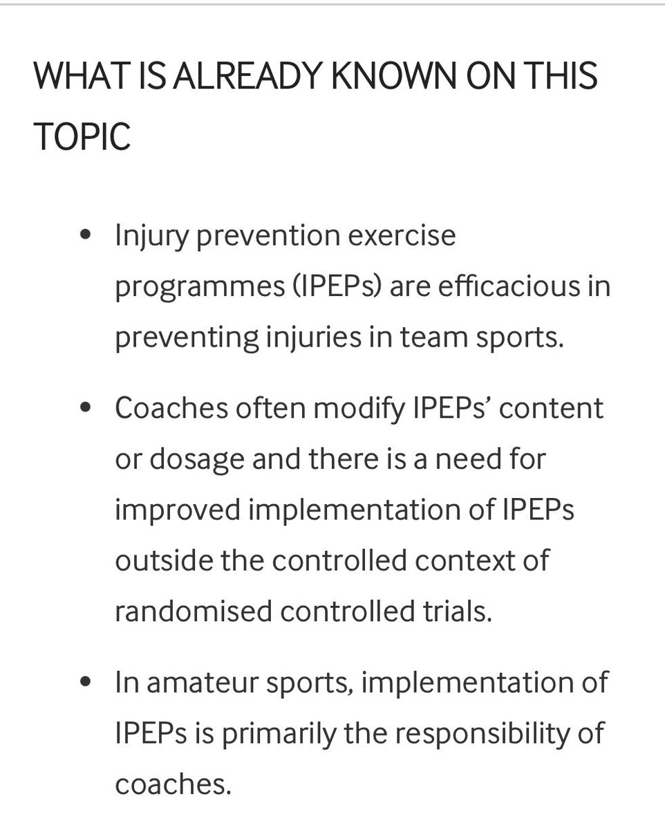 Sport Without Injury ProgrammE (@swipe__) on Twitter photo 🚨 New study: Motivation and goal-pursuit for injury prevention training in amateur football coaches: a cross-sectional study using the Health Action Process Approach
#OpenAccess <a href="/IP_BMJ/">Injury Prevention</a> <a href="/lindblom_hanna/">Hanna Lindblom</a> <a href="/MHgglund/">Martin Hägglund</a>
injuryprevention.bmj.com/content/early/… 🚨 New study: Motivation and goal-pursuit for injury prevention training in amateur football coaches: a cross-sectional study using the Health Action Process Approach
#OpenAccess <a href="/IP_BMJ/">Injury Prevention</a> <a href="/lindblom_hanna/">Hanna Lindblom</a> <a href="/MHgglund/">Martin Hägglund</a>
injuryprevention.bmj.com/content/early/…