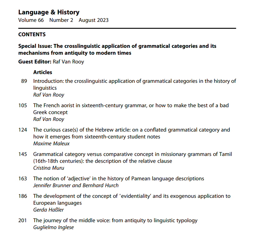 Huge thanks to Raf van Rooy @boomloos for putting together this excellent and fascinating Special Issue of Language & History, which is finally off to the printers! 1/3 
#histlx

tandfonline.com/toc/ylhi20/cur…